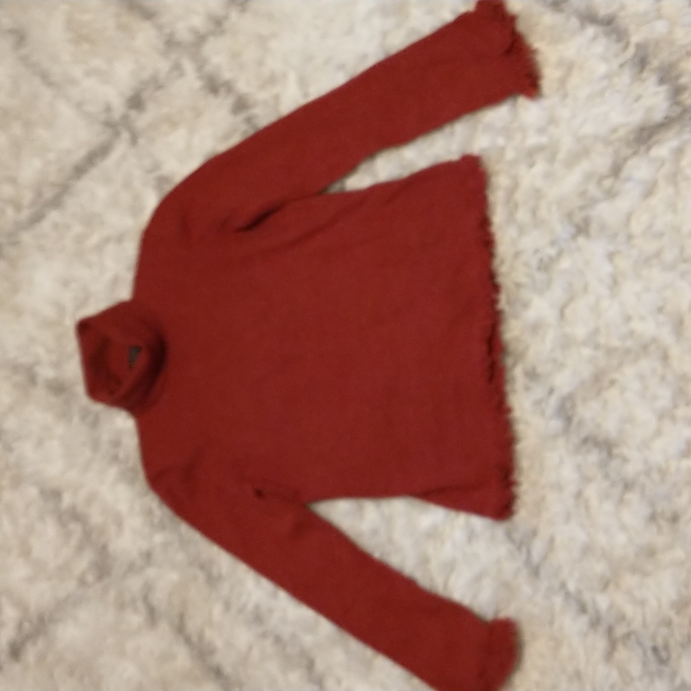 Elana Solano woman's size L 100% Italian Merino long sleeve fringed sweater